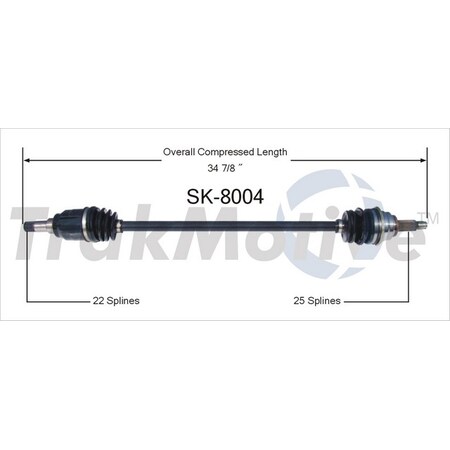 Surtrack Axle Cv Axle Shaft, Sk-8004 SK-8004